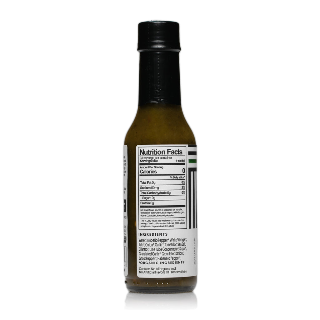 1 Case (12 Bottles) Riza Organic Ghost Pepper Verde Hot Sauce
