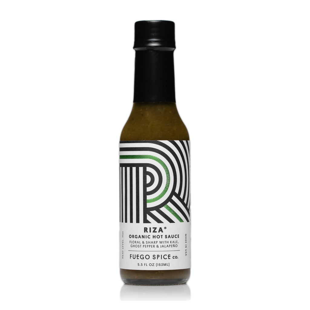 1 Case (12 Bottles) Riza Organic Ghost Pepper Verde Hot Sauce